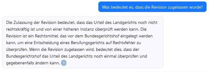 Der Fall wurde zur Revision zugelassen. Was das genau bedeutet, erläutert die KI ausführlich.