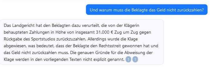Warum die 31.000 Euro in dem Fall zurückgezahlt werden müssen, kann Chatpdf ebenfalls nicht im Detail beantworten. Sie weiß nur, dass es einen entsprechenden Gerichtsbeschluss gibt.