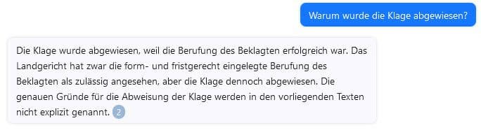 Auch die Antwort auf die nächste Frage ist nicht sehr ergiebig.