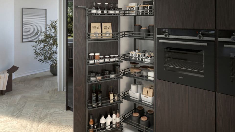 Hettich präsentiert intelligente Stauraumlösungen mit modularen Systemen.