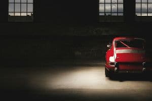 911 Oldtimer roter Sportwagen, Rennauto siebziger Jahre