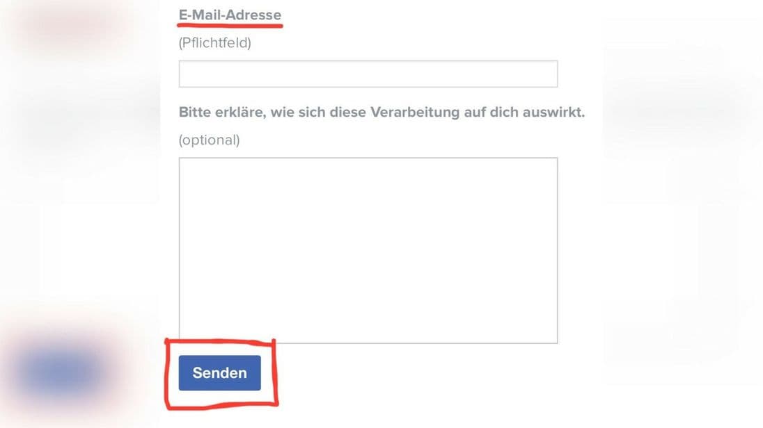 Im Pflichtfeld die E-Mail-Adresse eintragen und mit „Senden“ bestätigen.