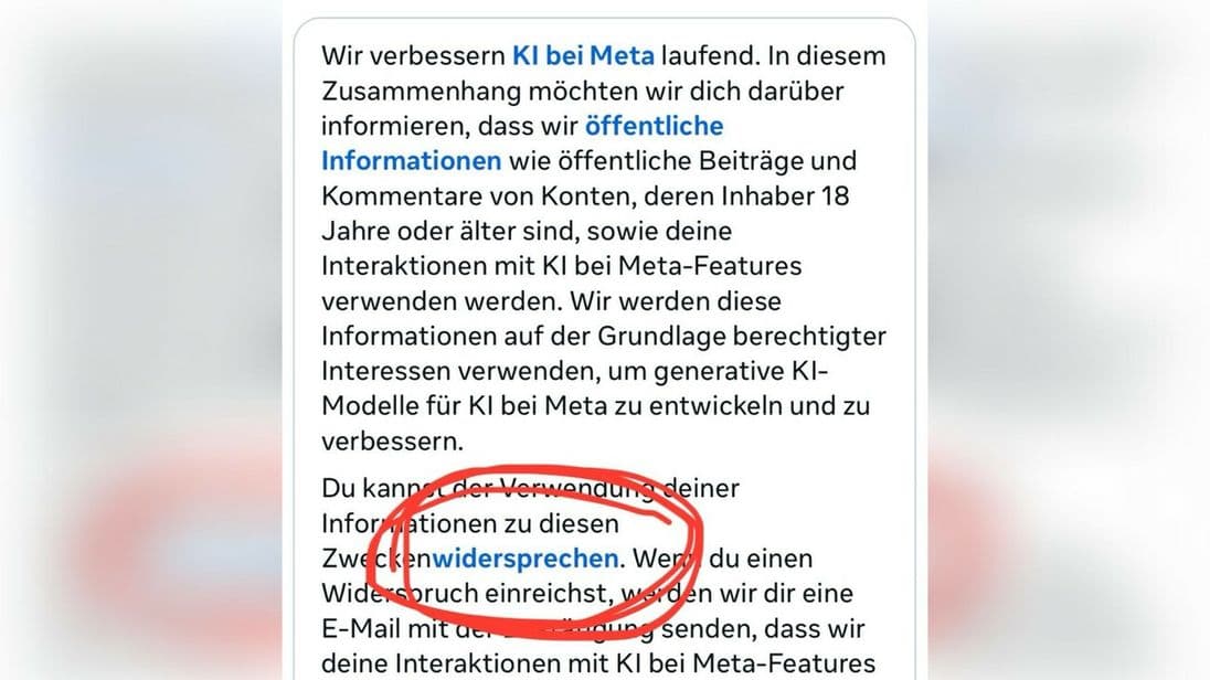Auf das vierte blaue Wort von oben „Widersprechen“ klicken.
