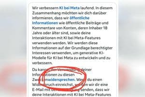 Auf das vierte blaue Wort von oben „Widersprechen“ klicken.