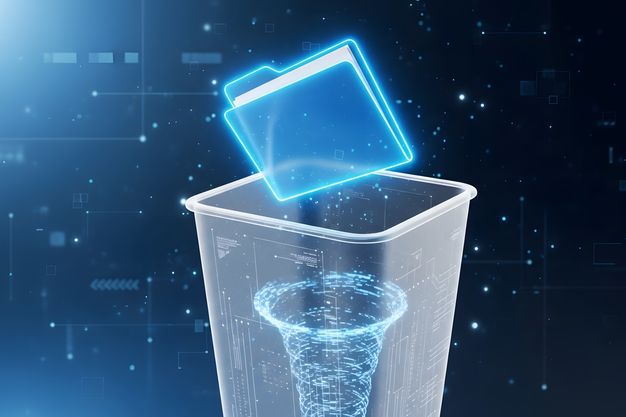 Konzeptbild zur Löschung digitaler Daten.