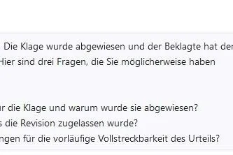 Screenshot vom Chat: Auch bei dem juristischen Text schreibt Chatpdf innerhalb von wenigen Sekunden eine kurze Zusammenfassung.