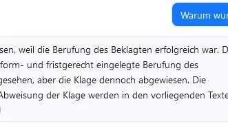 Screenshot vom Chat: Auch die Antwort auf die nächste Frage ist nicht sehr ergiebig.
