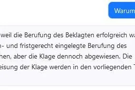 Screenshot vom Chat: Auch die Antwort auf die nächste Frage ist nicht sehr ergiebig.