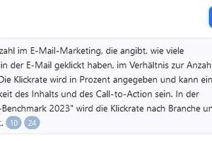…. Klickrate auf Grundlage der Studie auch problemlos erläutern.