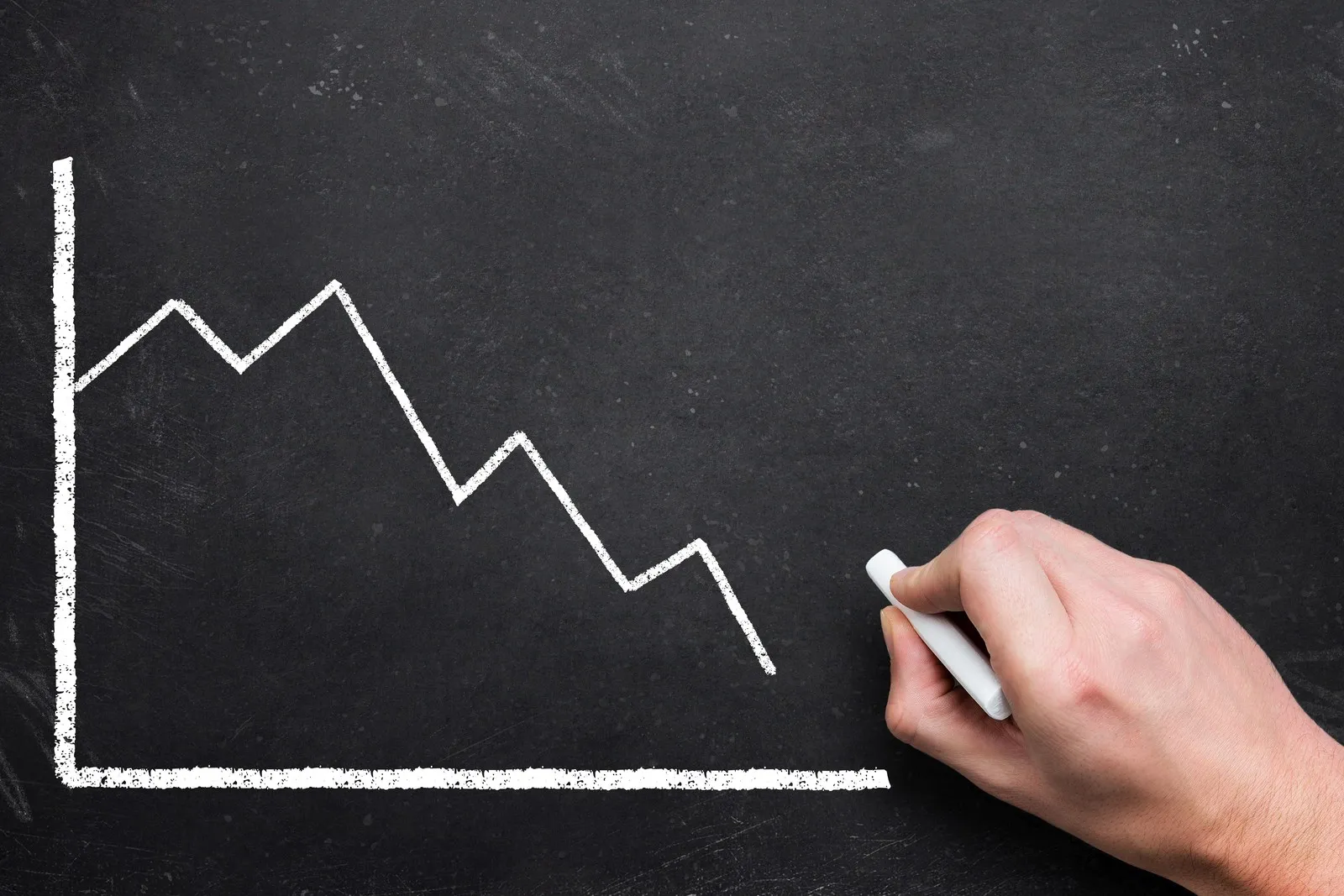 Fallender Aktienkurs auf einer Grafik