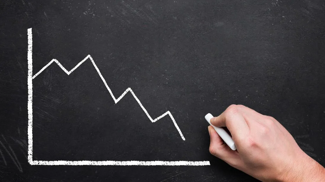 Fallender Aktienkurs auf einer Grafik