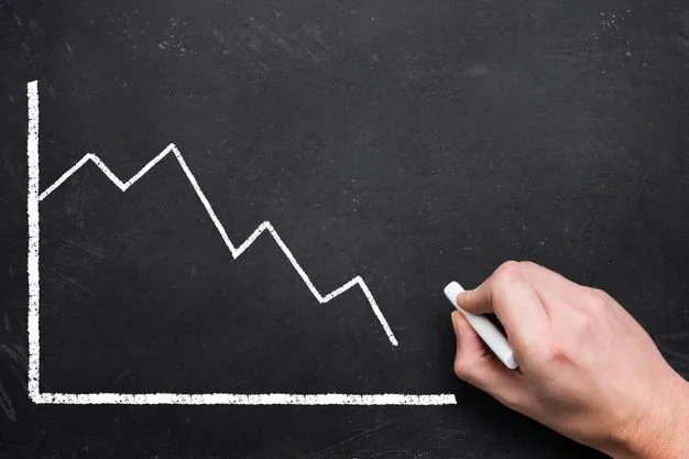 Fallender Aktienkurs auf einer Grafik