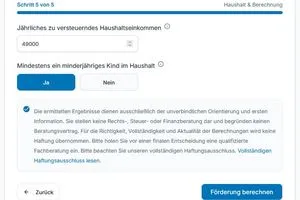 Schritt 5 beim Förderrechner des ZVSHK zur neuen BEG-Förderung