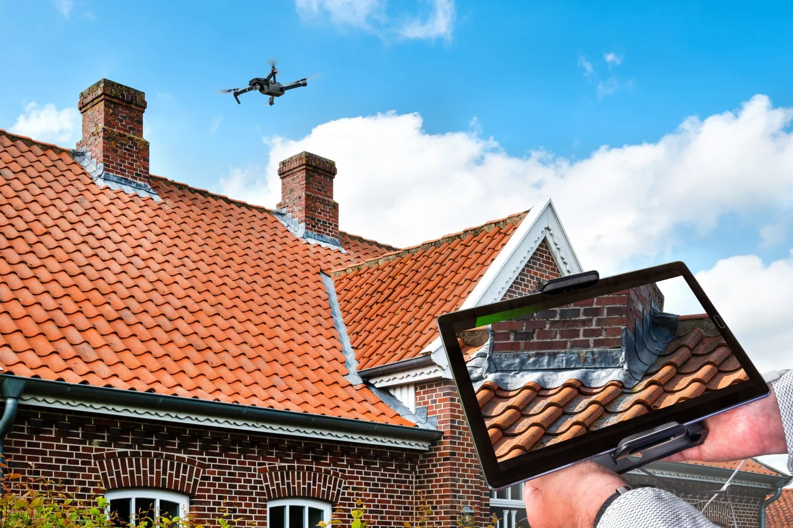 Alles in Ordnung? Wenn das Dach per Drohne inspiziert werden kann, muss niemand hinauf.