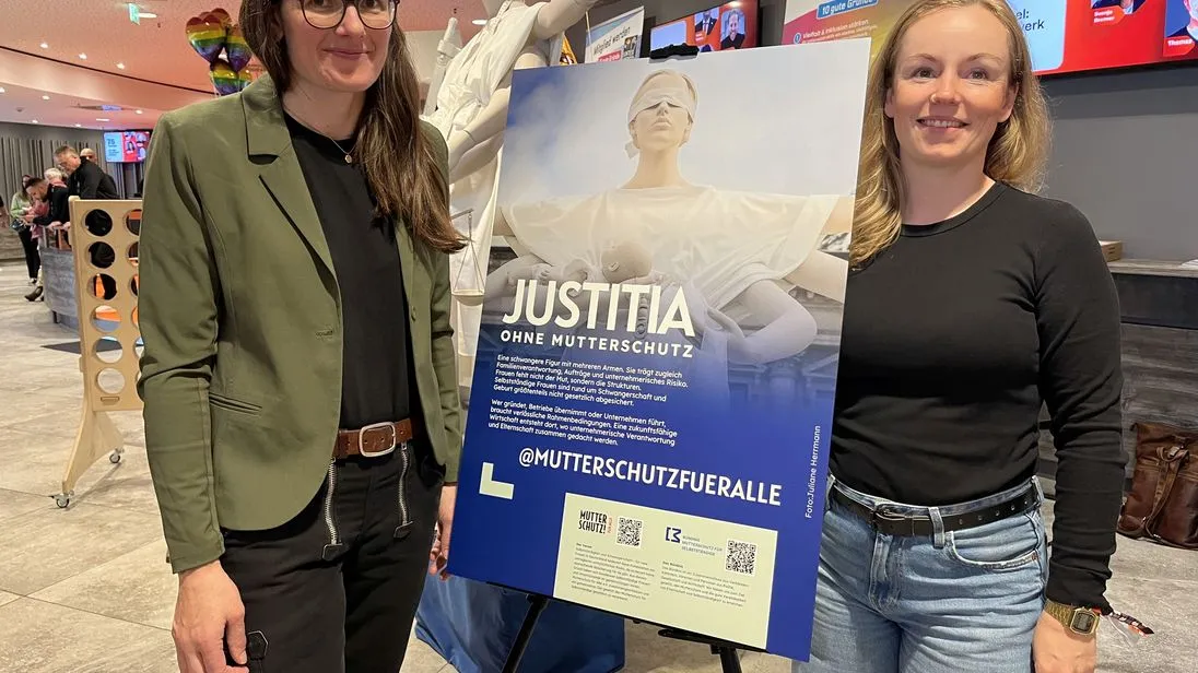 Setzen sich für den Mutterschutz für Selbstständige ein: Tischlermeisterin Johanna Röh und Unternehmerin Joana Kurtin.