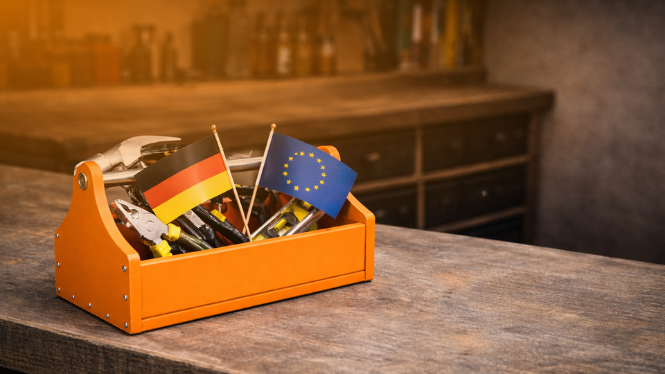 Fahnen in Werkzeugkiste