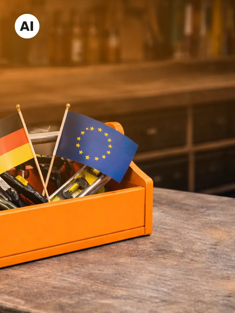 Fahnen in Werkzeugkiste