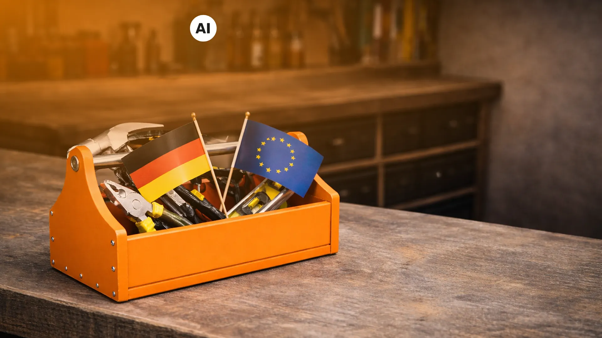 Fahnen in Werkzeugkiste