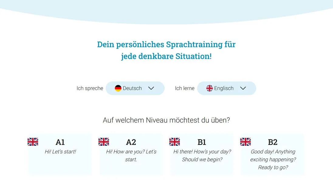 In der kostenlosen Version des Langenscheidt Language Coach können Nutzer Deutsch und Englisch lernen – mit Übungen für berufliche oder alltägliche Situationen.