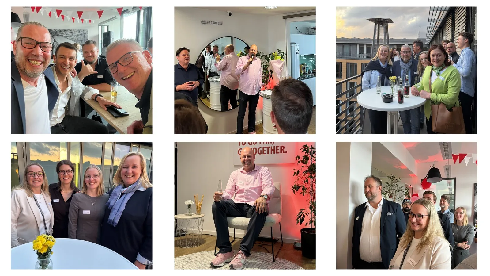 Collage mit Fotos von der Feier zum 15-Jährigen Firmenjubiläum von SDH