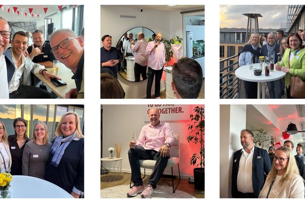 Collage mit Fotos von der Feier zum 15-Jährigen Firmenjubiläum von SDH