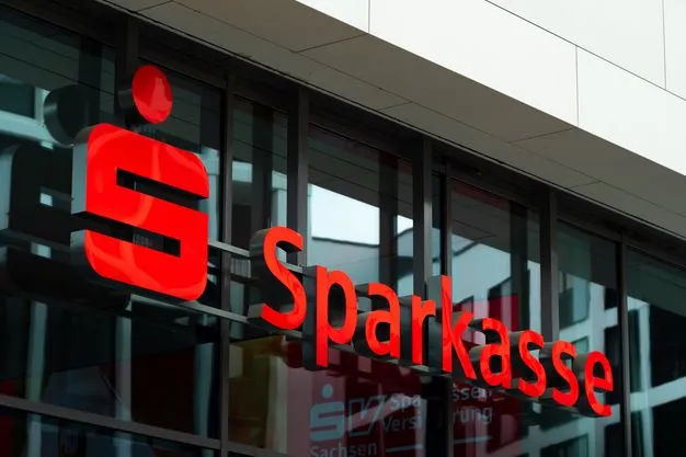 Die Fassade  einer Sparkassenfiliale