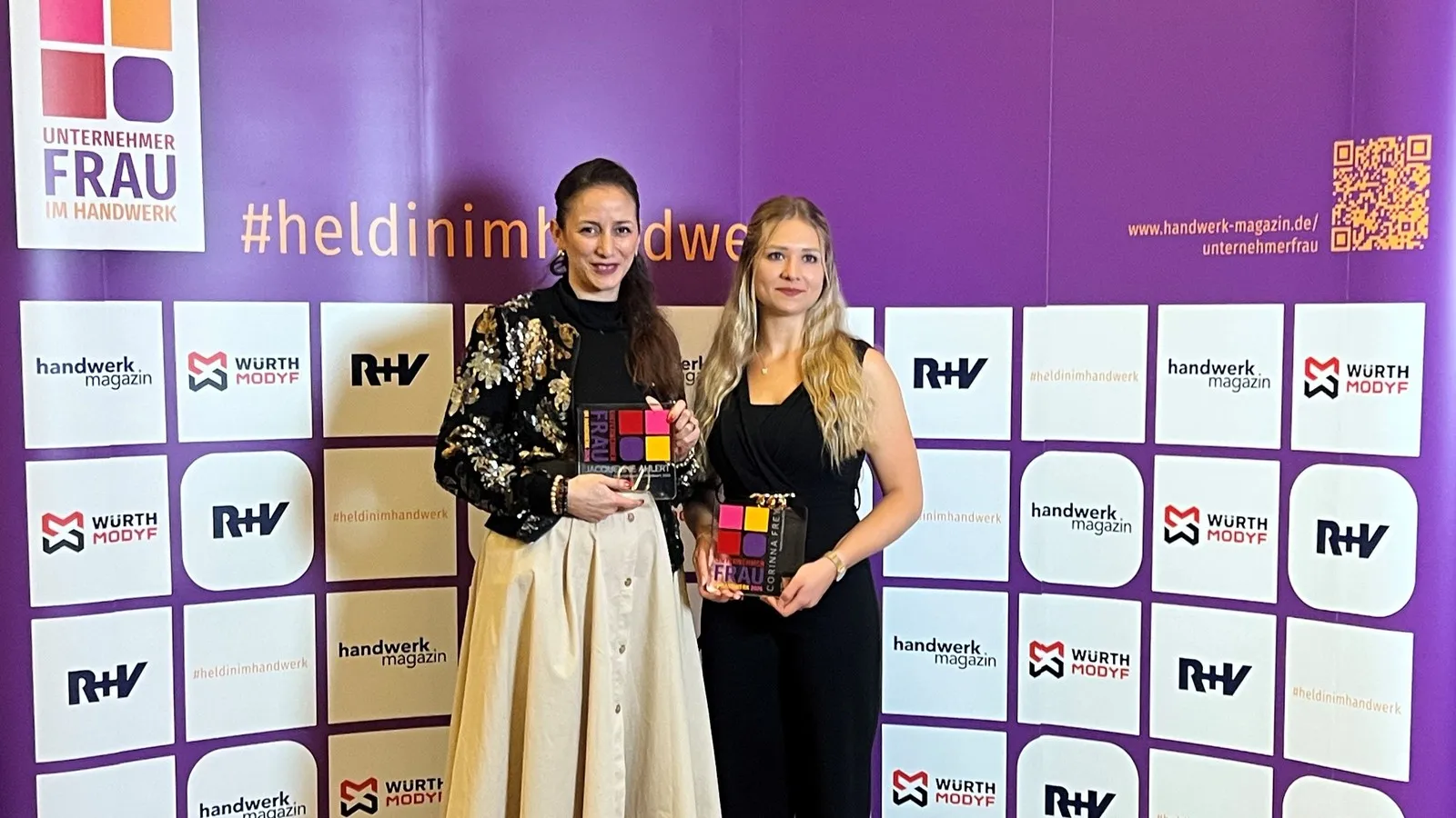 Preisträgerinnen Jacqueline Ahlert und Corinna Frey, Unternehmerin und Heldin im Handwerk 2026