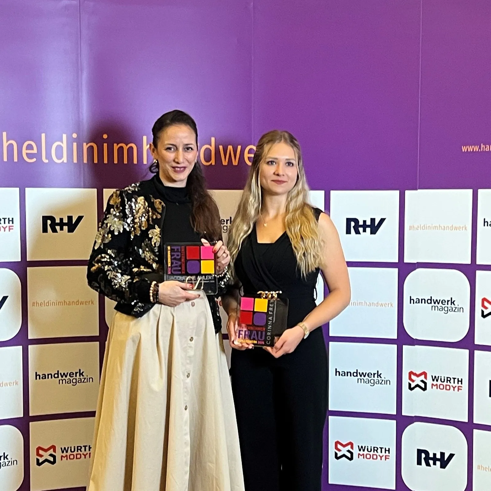 Preisträgerinnen Jacqueline Ahlert und Corinna Frey, Unternehmerin und Heldin im Handwerk 2026