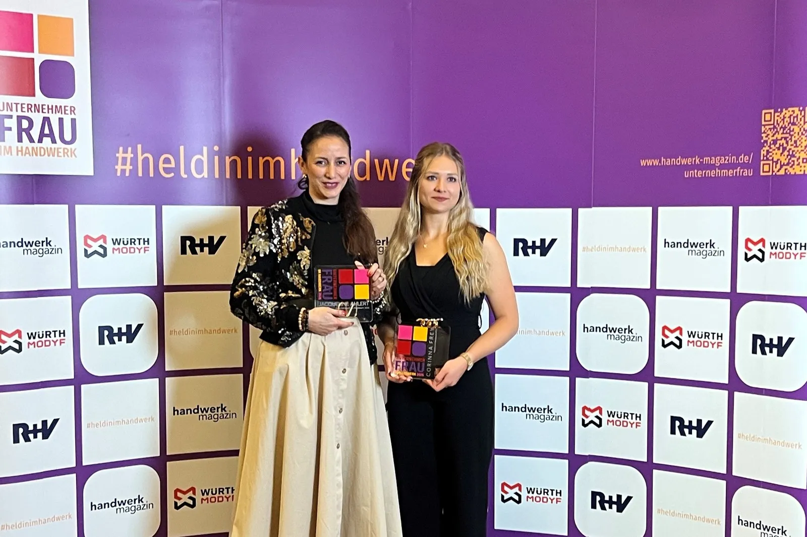 Preisträgerinnen Jacqueline Ahlert und Corinna Frey, Unternehmerin und Heldin im Handwerk 2026