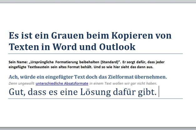 Word & Outlook: Text einfügen ohne Formatierungs-Chaos